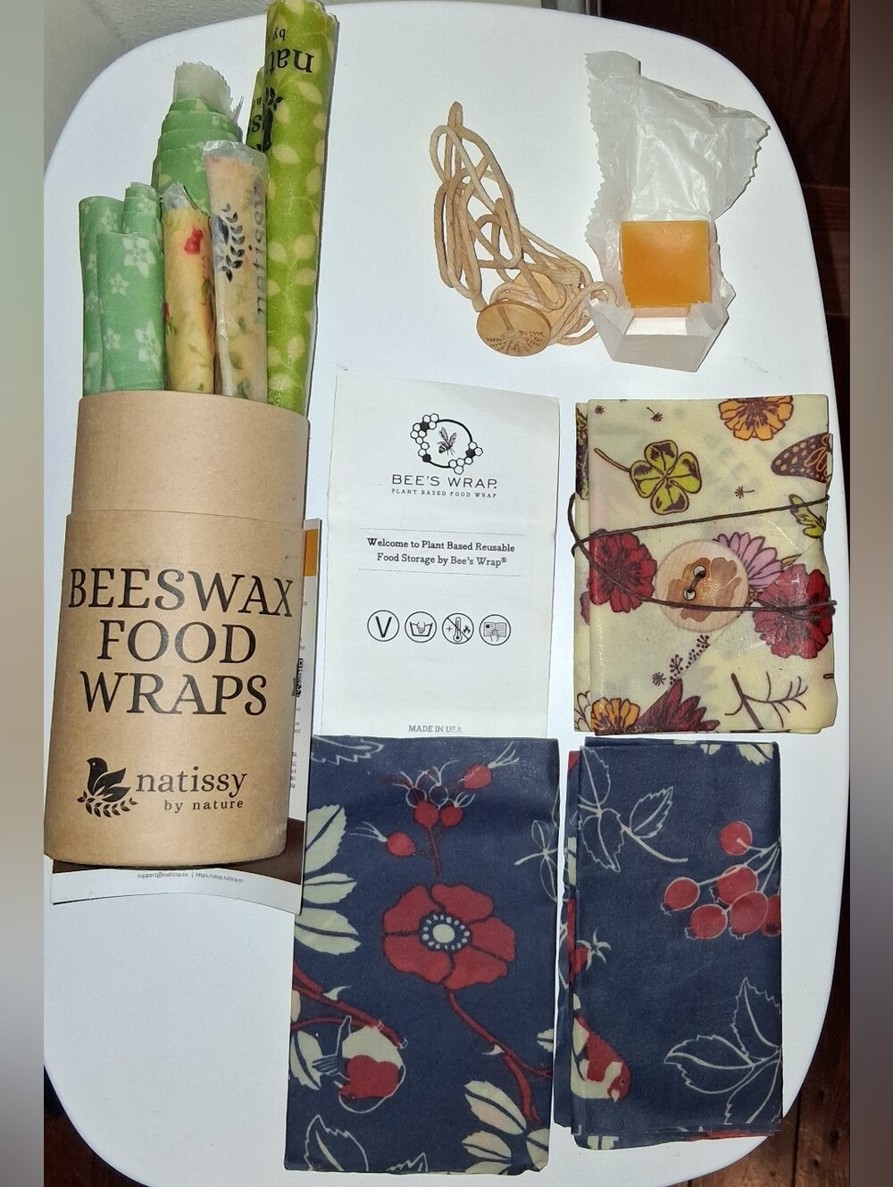 Organic Cotton Beeswax Food Wrap Sheets & Accessories